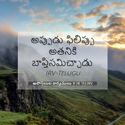 Picture 07 - అపొస్తలుల కార్యములు 8:38 TELIRV - అప్పుడు ఫిలిప్పు - Bible Verse Picture