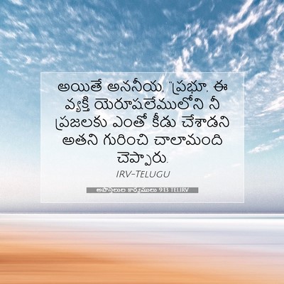 Picture 07 - అపొస్తలుల కార్యములు 9:13 TELIRV - అయితే అననీయ, - Bible Verse Picture