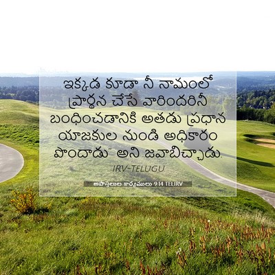 Picture 07 - అపొస్తలుల కార్యములు 9:14 TELIRV - ఇక్కడ కూడా నీ - Bible Verse Picture