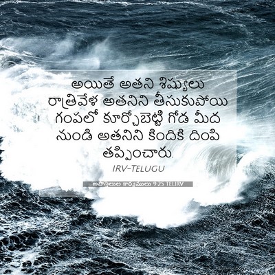 Picture 07 - అపొస్తలుల కార్యములు 9:25 TELIRV - అయితే అతని - Bible Verse Picture