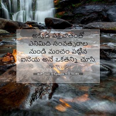 Picture 07 - అపొస్తలుల కార్యములు 9:33 TELIRV - అక్కడ పక్షవాతంతో - Bible Verse Picture