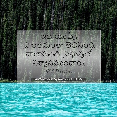 Picture 07 - అపొస్తలుల కార్యములు 9:42 TELIRV - ఇది యొప్పే - Bible Verse Picture