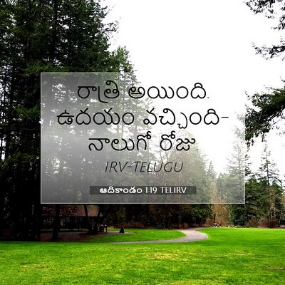 Picture 07 - ఆదికాండం 1:19 TELIRV - రాత్రి అయింది. - Bible Verse Picture
