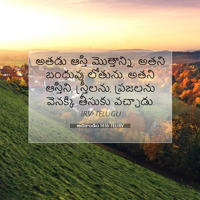 Picture 07 - ఆదికాండం 14:16 TELIRV - అతడు ఆస్తి - Bible Verse Picture