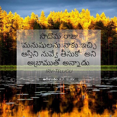 Picture 07 - ఆదికాండం 14:21 TELIRV - సొదొమ రాజు - Bible Verse Picture