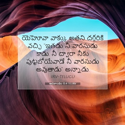 Picture 07 - ఆదికాండం 15:4 TELIRV - యెహోవా వాక్కు - Bible Verse Picture