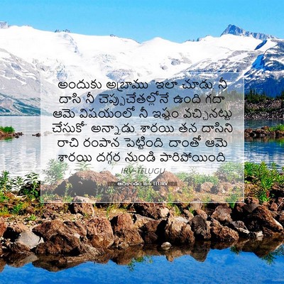 Picture 07 - ఆదికాండం 16:6 TELIRV - అందుకు అబ్రాము - Bible Verse Picture