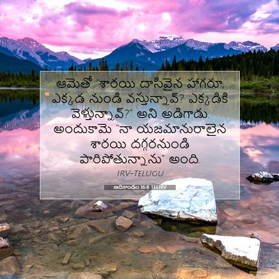 Picture 07 - ఆదికాండం 16:8 TELIRV - ఆమెతో “శారయి - Bible Verse Picture