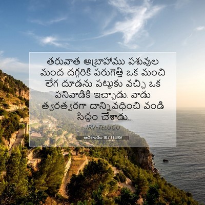 Picture 07 - ఆదికాండం 18:7 TELIRV - తరువాత అబ్రాహాము - Bible Verse Picture