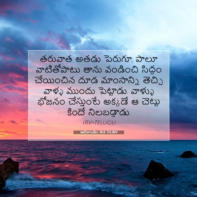 Picture 07 - ఆదికాండం 18:8 TELIRV - తరువాత అతడు - Bible Verse Picture