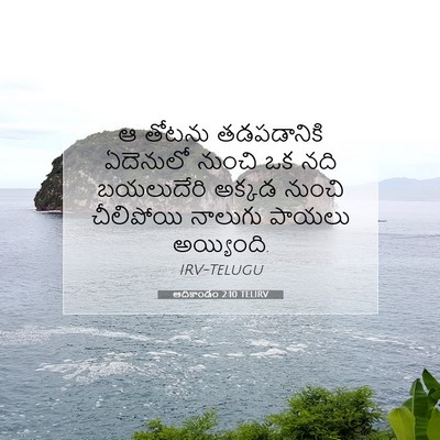 Picture 07 - ఆదికాండం 2:10 TELIRV - ఆ తోటను తడపడానికి - Bible Verse Picture