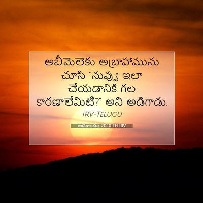 Picture 07 - ఆదికాండం 20:10 TELIRV - అబీమెలెకు - Bible Verse Picture