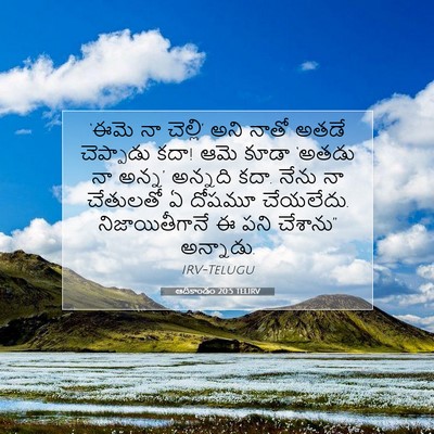 Picture 07 - ఆదికాండం 20:5 TELIRV - ‘ఈమె నా చెల్లి’ - Bible Verse Picture