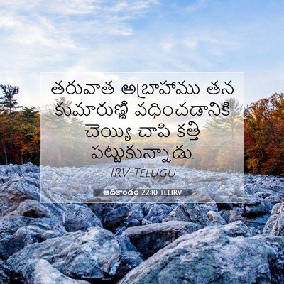 Picture 07 - ఆదికాండం 22:10 TELIRV - తరువాత అబ్రాహాము - Bible Verse Picture