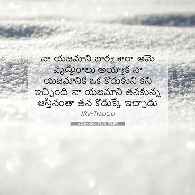 Picture 07 - ఆదికాండం 24:36 TELIRV - నా యజమాని భార్య - Bible Verse Picture