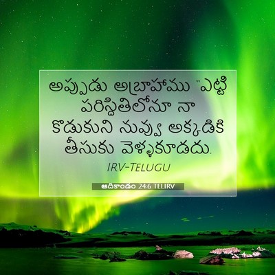 Picture 07 - ఆదికాండం 24:6 TELIRV - అప్పుడు అబ్రాహాము - Bible Verse Picture