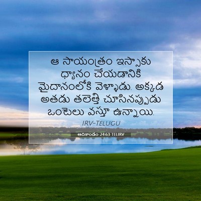 Picture 07 - ఆదికాండం 24:63 TELIRV - ఆ సాయంత్రం - Bible Verse Picture