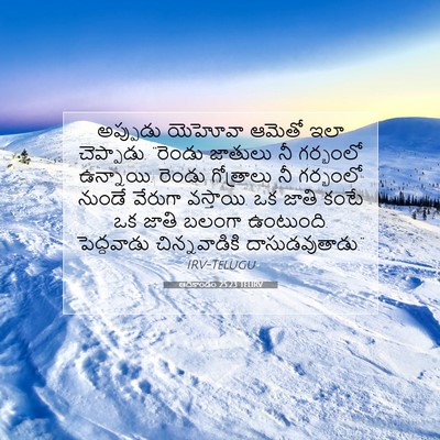 Picture 07 - ఆదికాండం 25:23 TELIRV - అప్పుడు యెహోవా - Bible Verse Picture