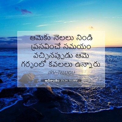 Picture 07 - ఆదికాండం 25:24 TELIRV - ఆమెకు నెలలు నిండి - Bible Verse Picture