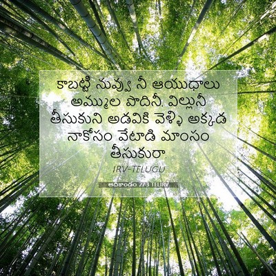 Picture 07 - ఆదికాండం 27:3 TELIRV - కాబట్టి నువ్వు నీ - Bible Verse Picture