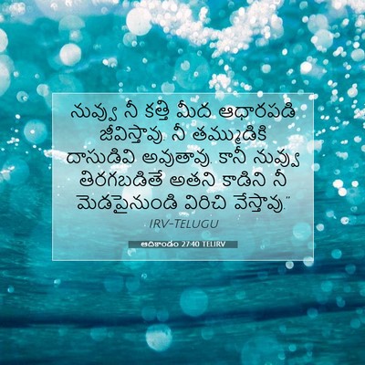 Picture 07 - ఆదికాండం 27:40 TELIRV - నువ్వు నీ కత్తి - Bible Verse Picture