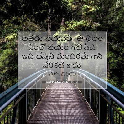 Picture 07 - ఆదికాండం 28:17 TELIRV - అతడు భయపడి “ఈ - Bible Verse Picture