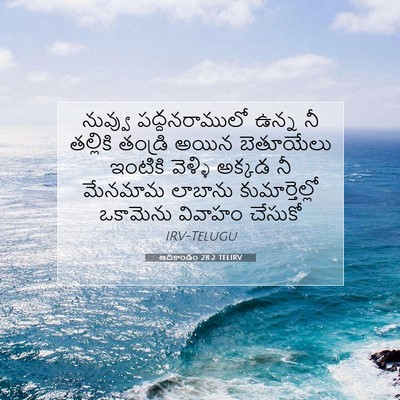 Picture 07 - ఆదికాండం 28:2 TELIRV - నువ్వు - Bible Verse Picture