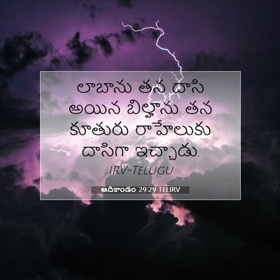 Picture 07 - ఆదికాండం 29:29 TELIRV - లాబాను తన దాసి - Bible Verse Picture
