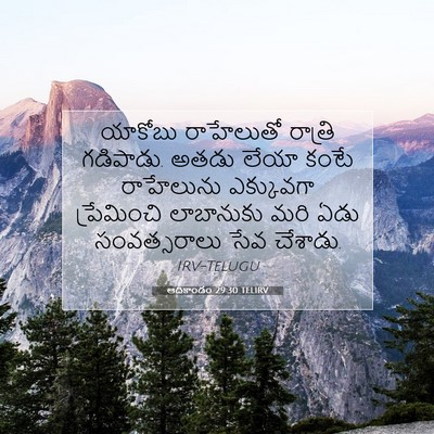 Picture 07 - ఆదికాండం 29:30 TELIRV - యాకోబు రాహేలుతో - Bible Verse Picture