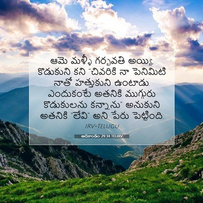 Picture 07 - ఆదికాండం 29:34 TELIRV - ఆమె మళ్ళీ గర్భవతి - Bible Verse Picture