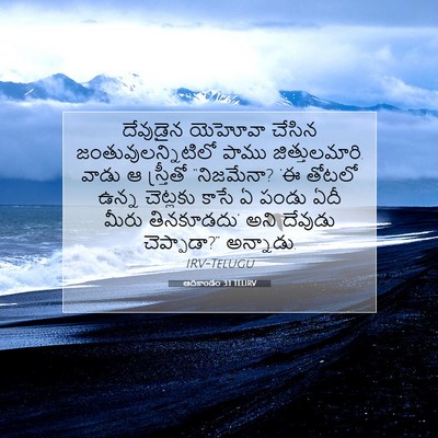 Picture 07 - ఆదికాండం 3:1 TELIRV - దేవుడైన యెహోవా - Bible Verse Picture