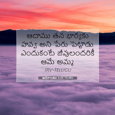 Picture 07 - ఆదికాండం 3:20 TELIRV - ఆదాము తన భార్యకు - Bible Verse Picture