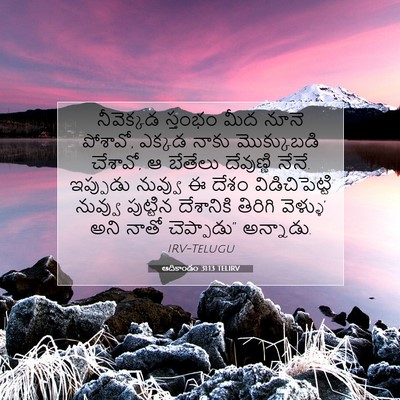 Picture 07 - ఆదికాండం 31:13 TELIRV - నీవెక్కడ స్తంభం - Bible Verse Picture