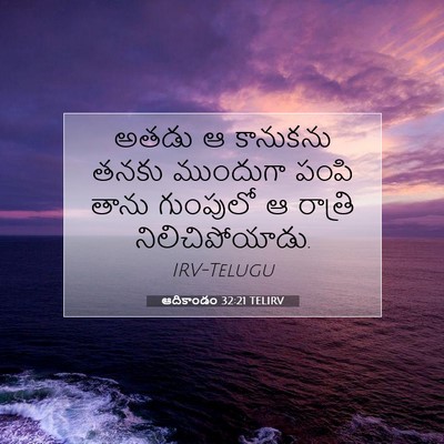 Picture 07 - ఆదికాండం 32:21 TELIRV - అతడు ఆ కానుకను - Bible Verse Picture