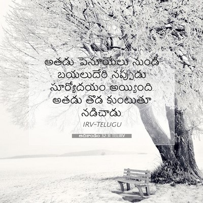 Picture 07 - ఆదికాండం 32:31 TELIRV - అతడు పెనూయేలు - Bible Verse Picture