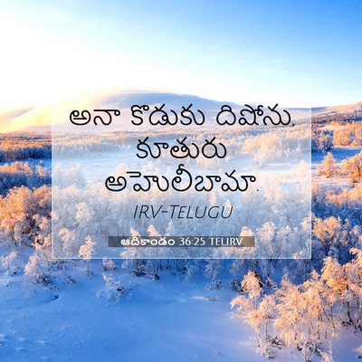 Picture 07 - ఆదికాండం 36:25 TELIRV - అనా కొడుకు దిషోను, - Bible Verse Picture
