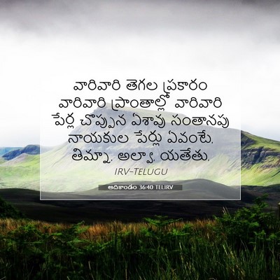 Picture 07 - ఆదికాండం 36:40 TELIRV - వారివారి తెగల - Bible Verse Picture