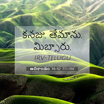 Picture 07 - ఆదికాండం 36:42 TELIRV - కనజు, తేమాను, - Bible Verse Picture