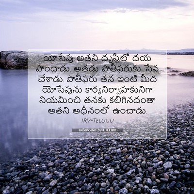 Picture 07 - ఆదికాండం 39:4 TELIRV - యోసేపు అతని - Bible Verse Picture