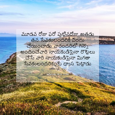 Picture 07 - ఆదికాండం 40:20 TELIRV - మూడవ రోజు ఫరో - Bible Verse Picture