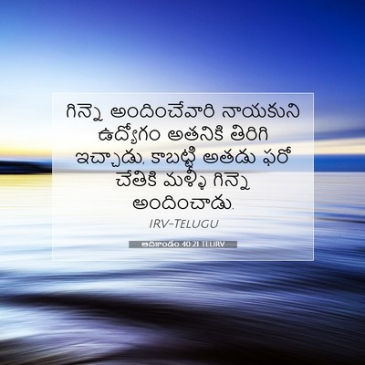 Picture 07 - ఆదికాండం 40:21 TELIRV - గిన్నె - Bible Verse Picture