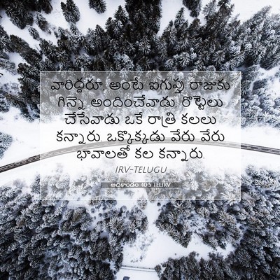 Picture 07 - ఆదికాండం 40:5 TELIRV - వారిద్దరూ, అంటే - Bible Verse Picture