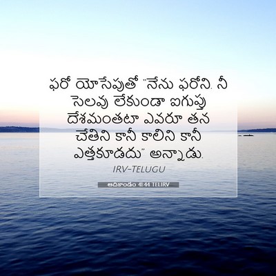 Picture 07 - ఆదికాండం 41:44 TELIRV - ఫరో యోసేపుతో - Bible Verse Picture
