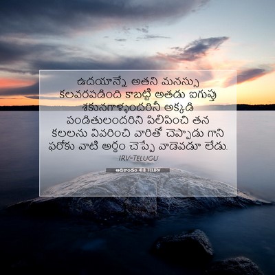 Picture 07 - ఆదికాండం 41:8 TELIRV - ఉదయాన్నే అతని - Bible Verse Picture