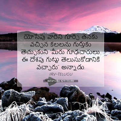 Picture 07 - ఆదికాండం 42:9 TELIRV - యోసేపు వారిని - Bible Verse Picture