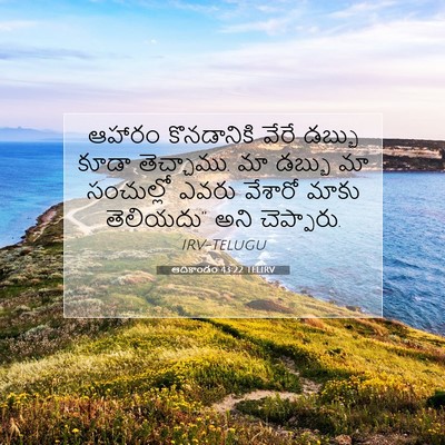 Picture 07 - ఆదికాండం 43:22 TELIRV - ఆహారం కొనడానికి - Bible Verse Picture