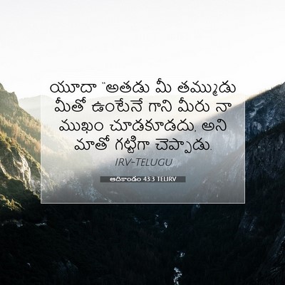 Picture 07 - ఆదికాండం 43:3 TELIRV - యూదా “అతడు మీ - Bible Verse Picture