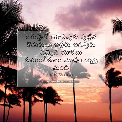 Picture 07 - ఆదికాండం 46:27 TELIRV - ఐగుప్తులో - Bible Verse Picture