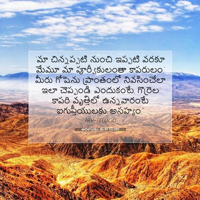 Picture 07 - ఆదికాండం 46:34 TELIRV - ‘మా చిన్నప్పటి - Bible Verse Picture