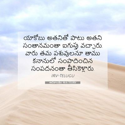 Picture 07 - ఆదికాండం 46:6 TELIRV - యాకోబు అతనితో - Bible Verse Picture